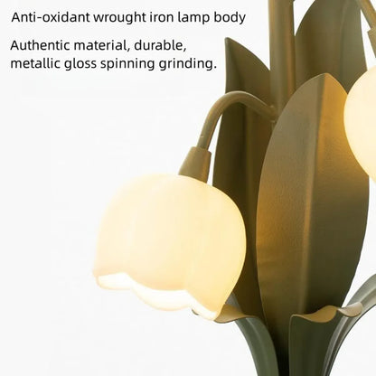 Lily of the Valley LED Table Lamp - Five Flower Shades, 3-Color, US Plug