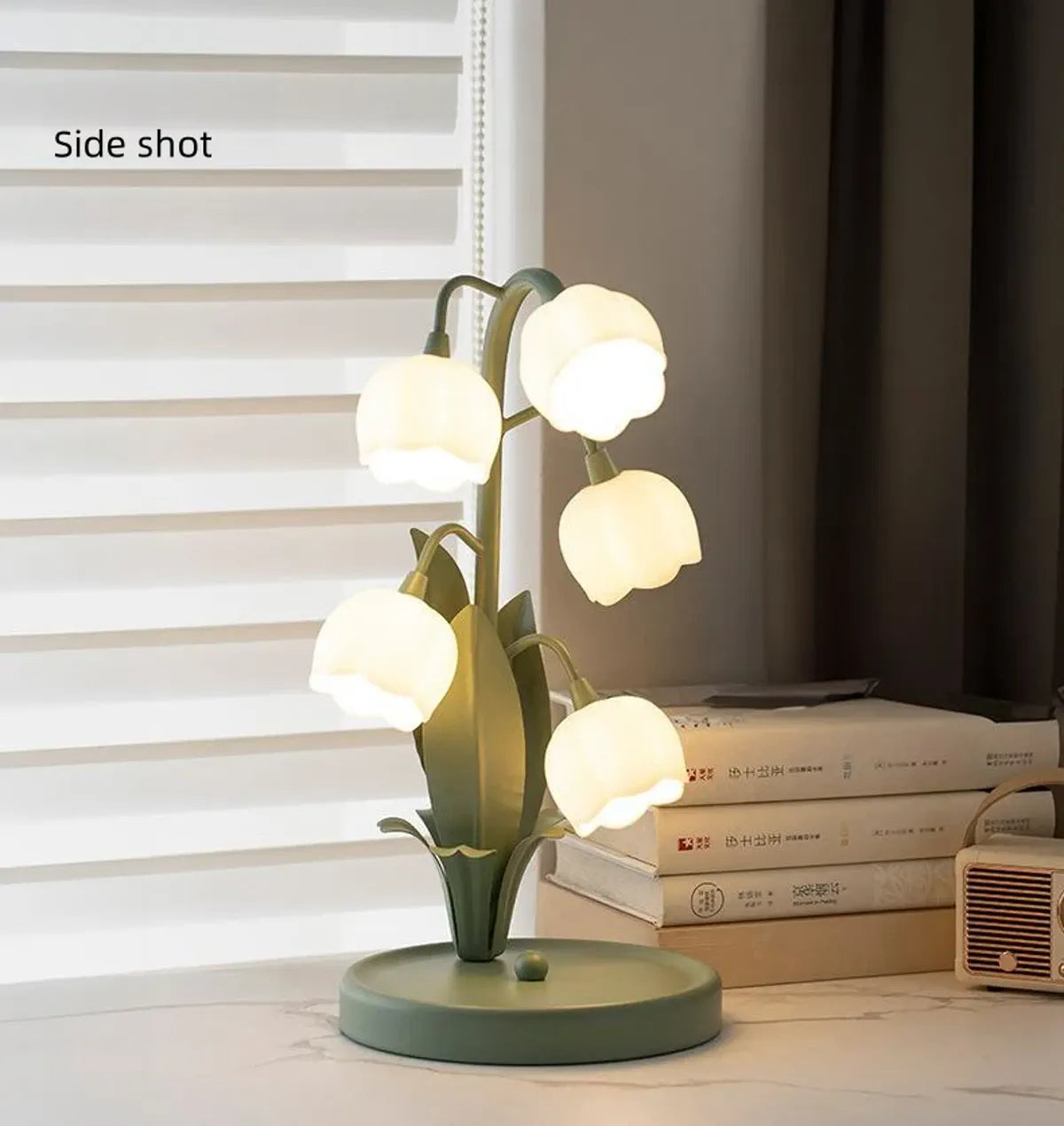 Lily of the Valley LED Table Lamp - Five Flower Shades, 3-Color, US Plug