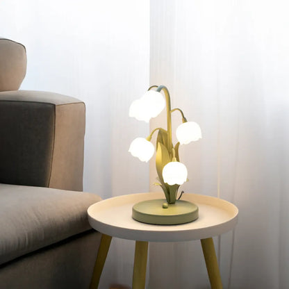 Lily of the Valley LED Table Lamp - Five Flower Shades, 3-Color, US Plug