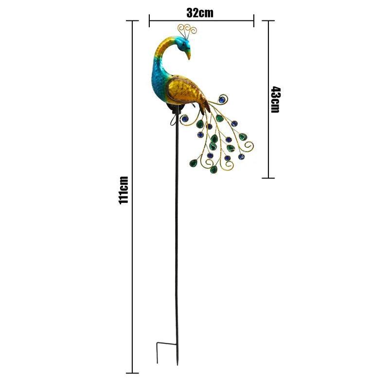 Lumaz LED Outdoor Solar Metal Peacock Lamp - Lumaz