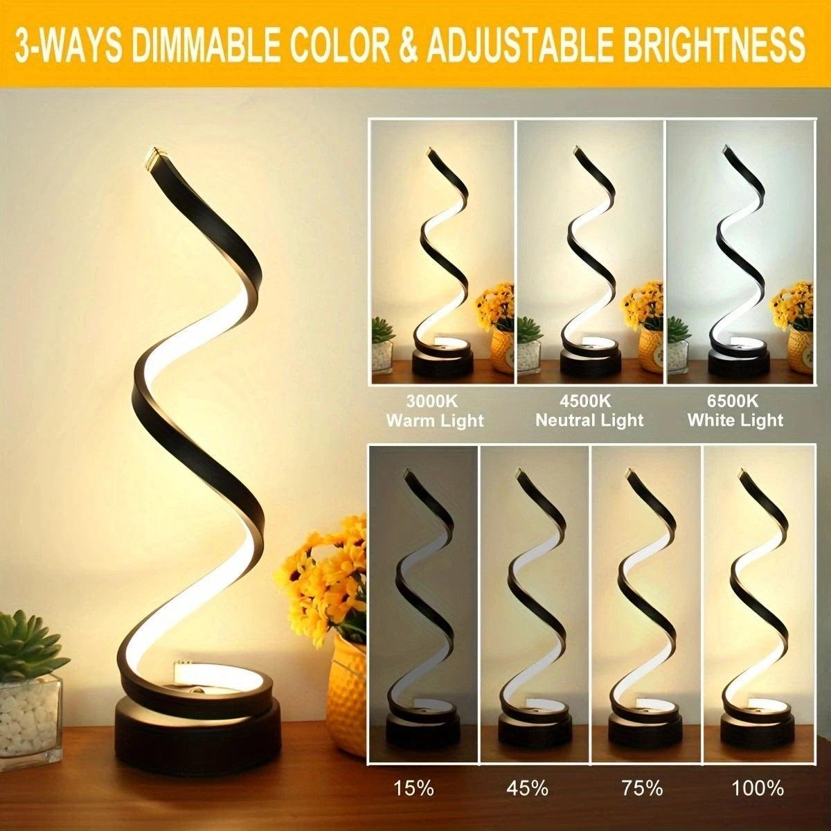 Lumaz Modern Spiral Dimmable LED Table Lamp - Lumaz