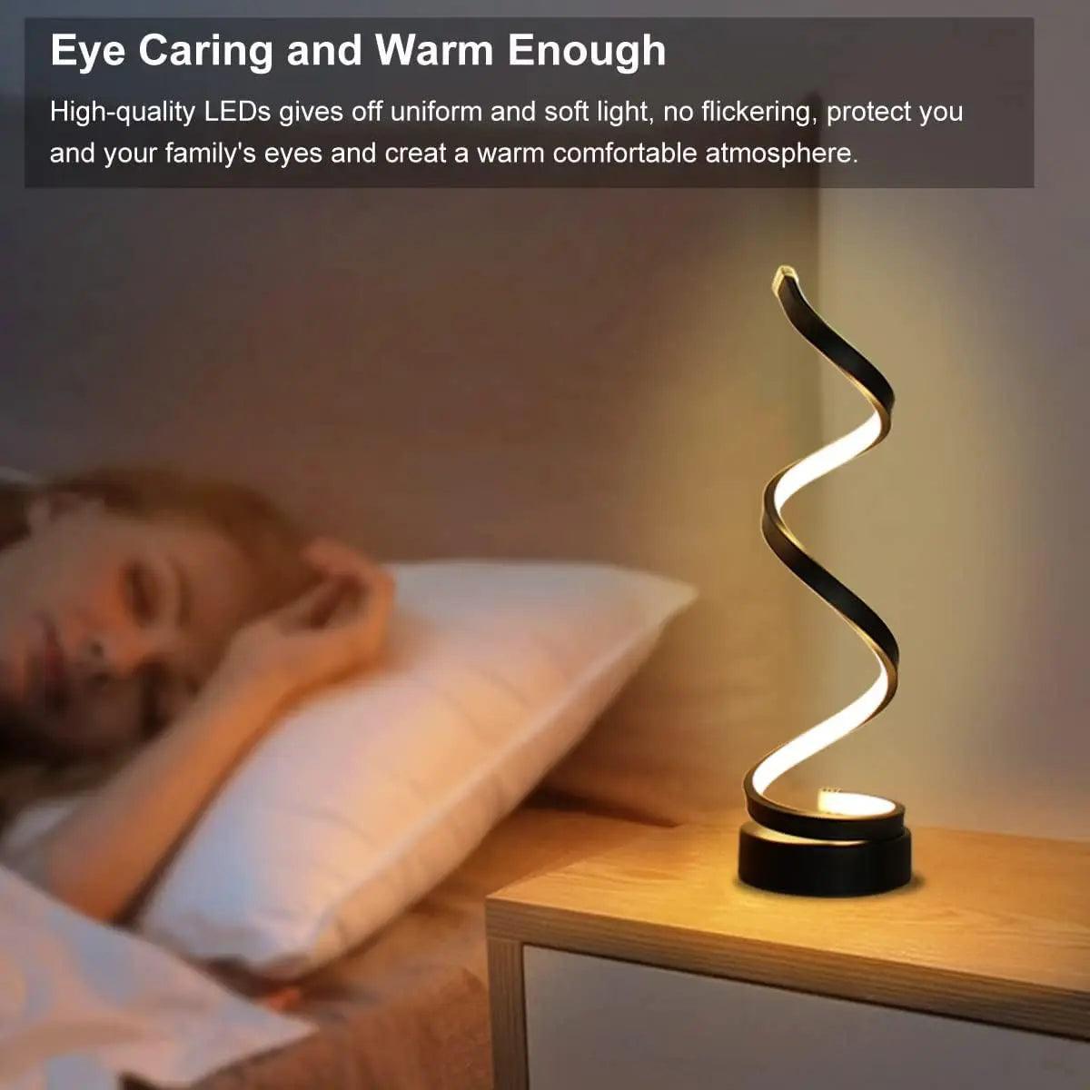 Lumaz Modern Spiral Dimmable LED Table Lamp - Lumaz