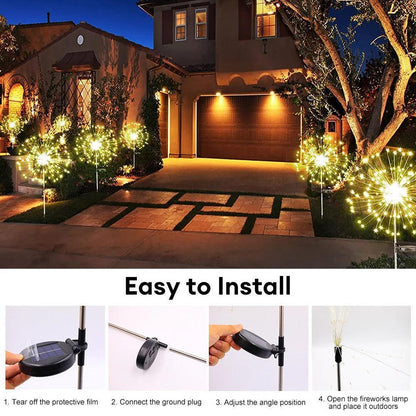 LED Outdoor Solar Firework Light With IP65 Waterproof - Lumaz