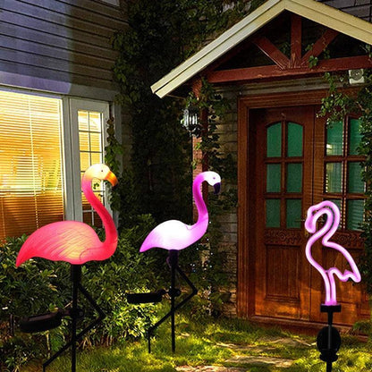 LED Outdoor Solar Flamingo Light For Garden Decoration - Lumaz