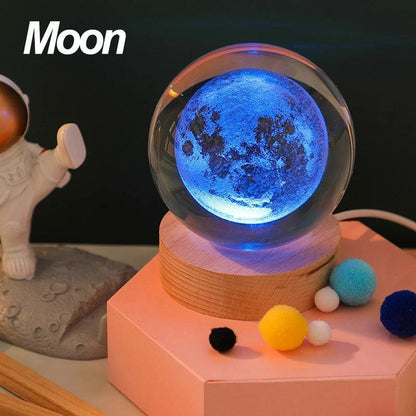 Lumaz Planetary Crystal Ball LED Night Light - Lumaz