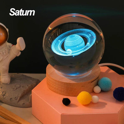 Lumaz Planetary Crystal Ball LED Night Light - Lumaz