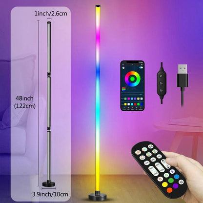 Lumaz Smart LED Floor Lamp with Remote Control, Corner Lighting - Lumaz