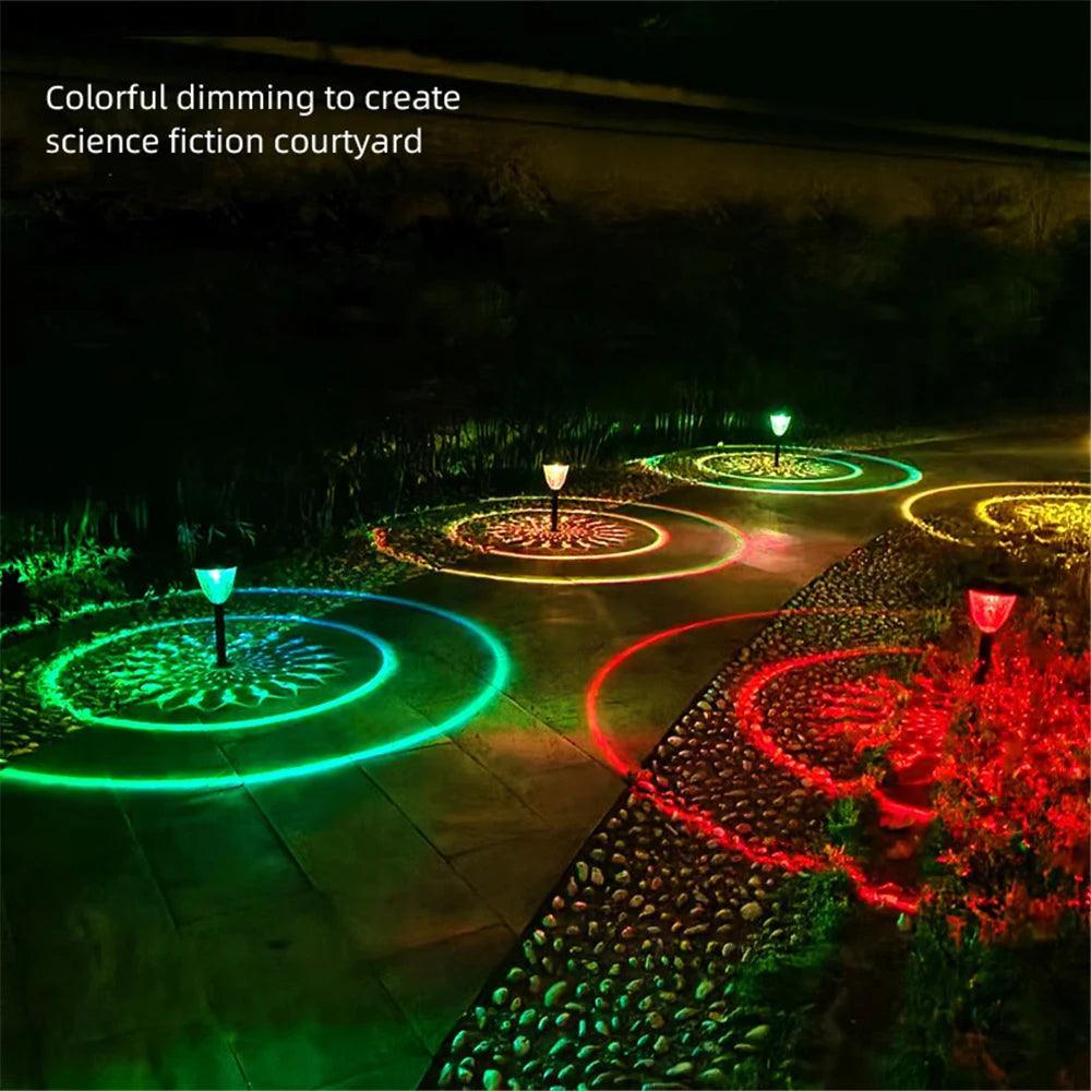 LED Outdoor Solar Light For Garden Landscape Lighting With Circle Shadow, Waterproof - Lumaz