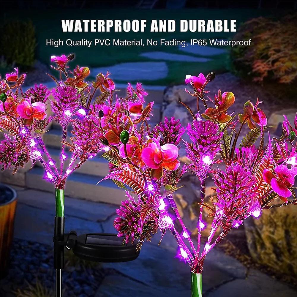 LED Outdoor Solar Phalaenopsis Flower Light With Waterproof IP65 For Garden Decor - Lumaz