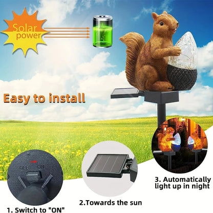 LED Outdoor Solar Squirrel Stake Light For Garden Decoration - Lumaz