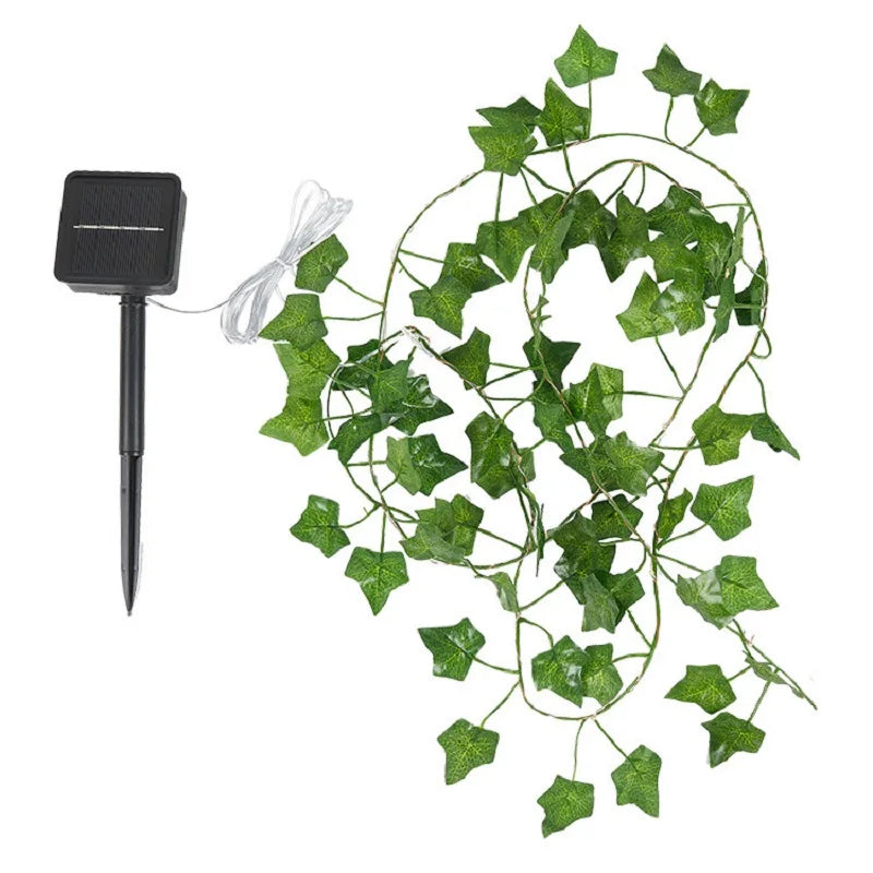 Maple Leaf Solar Outdoor String Lights, Garland Fairy Lights For Christmas Garden Decor - Lumaz