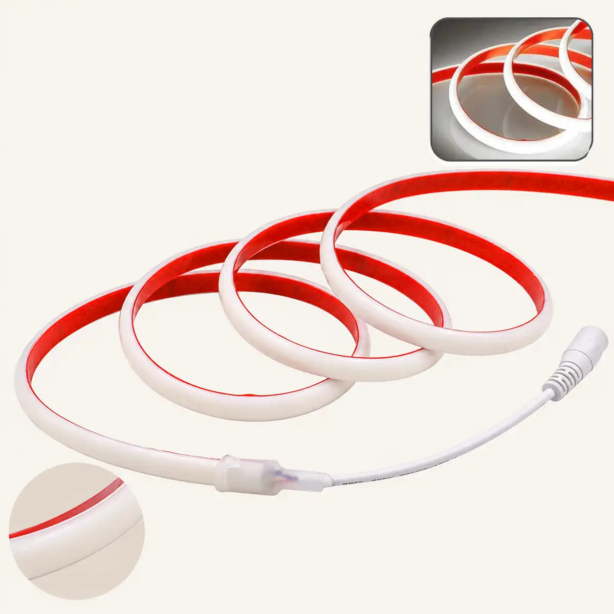 Bande LED COB étanche 12 V IP68 - Tube en silicone laiteux ou transparent