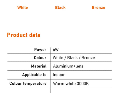 Modern 6W LED Wall Light Aluminum Minimalist Indoor Wall Lamp Lighting Decor