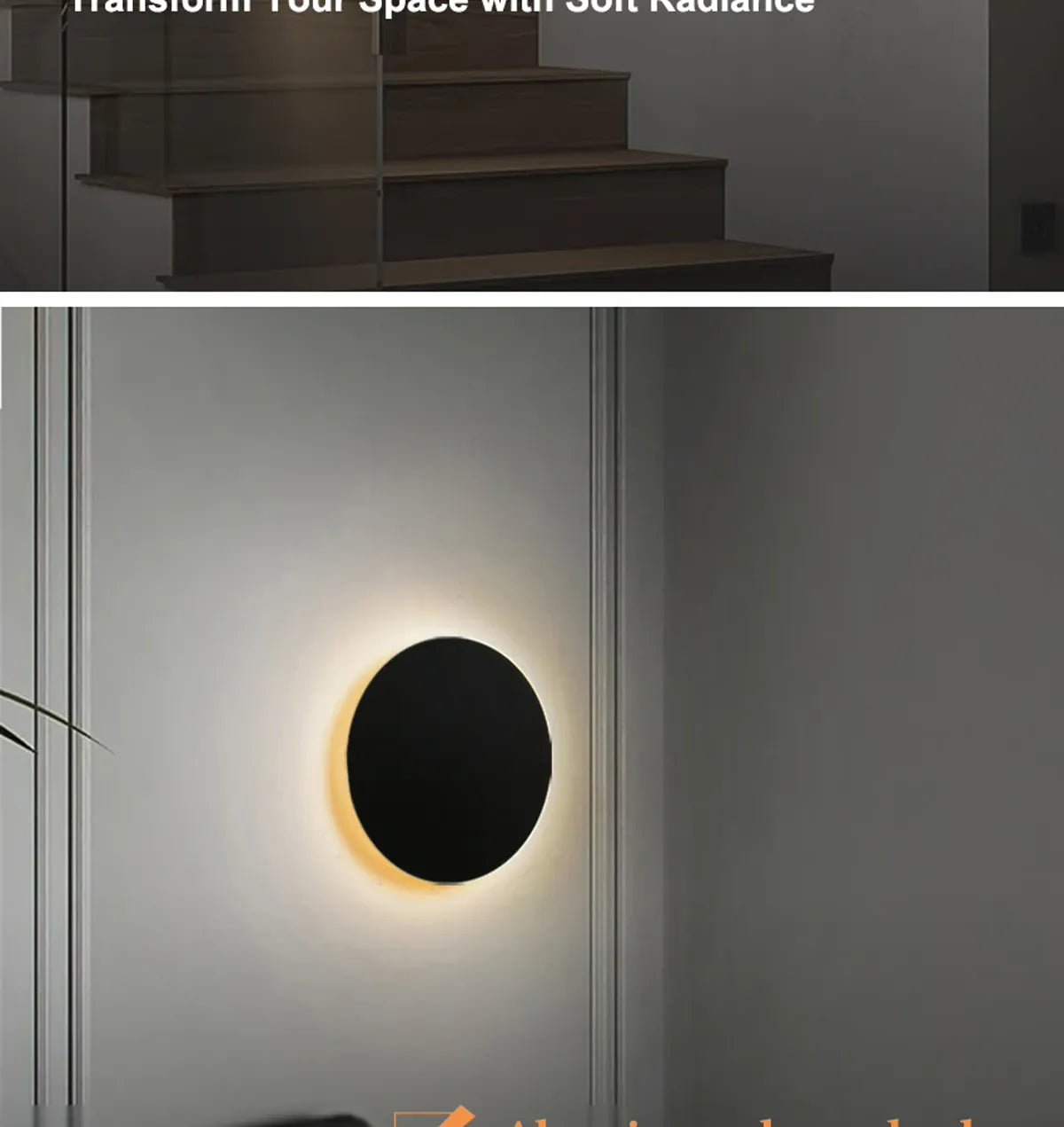 Moderne runde LED-Wandleuchte – Schwarz/Weiß, Aluminium & Acryl, Warmweiß/Neutralweiß, 8 W/12 W