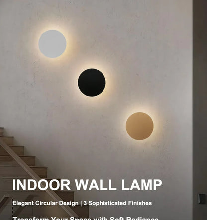 Moderne runde LED-Wandleuchte – Schwarz/Weiß, Aluminium & Acryl, Warmweiß/Neutralweiß, 8 W/12 W