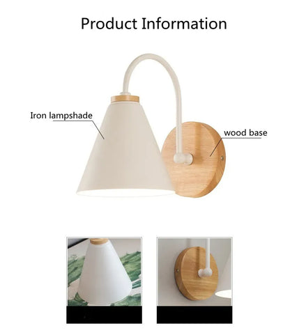 Modern Minimalist LED Wall Light Nordic Indoor Wall Lamp with Switch for Bedroom