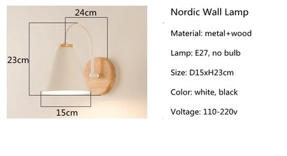 Modern Minimalist LED Wall Light Nordic Indoor Wall Lamp with Switch for Bedroom