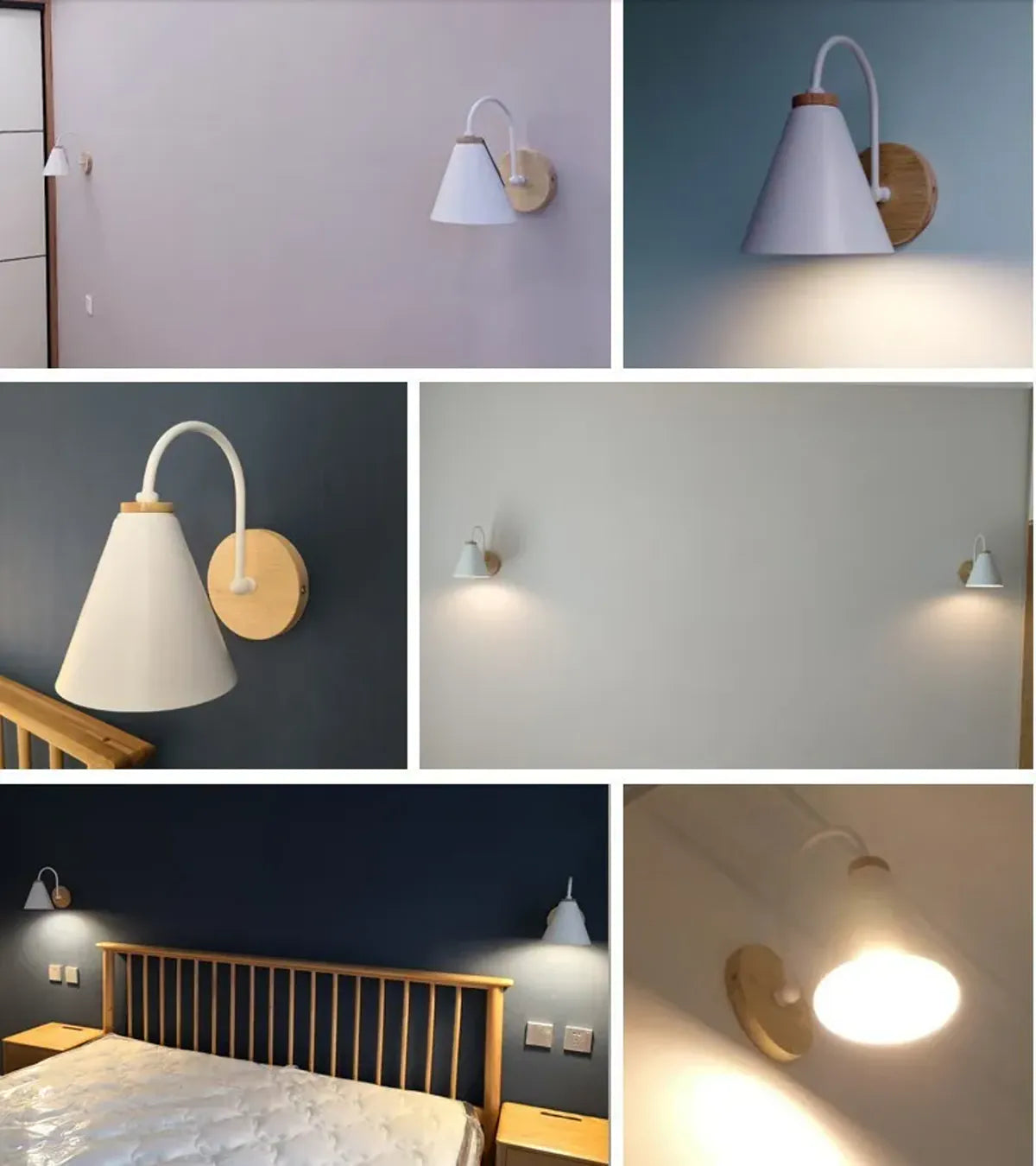 Modern Minimalist LED Wall Light Nordic Indoor Wall Lamp with Switch for Bedroom