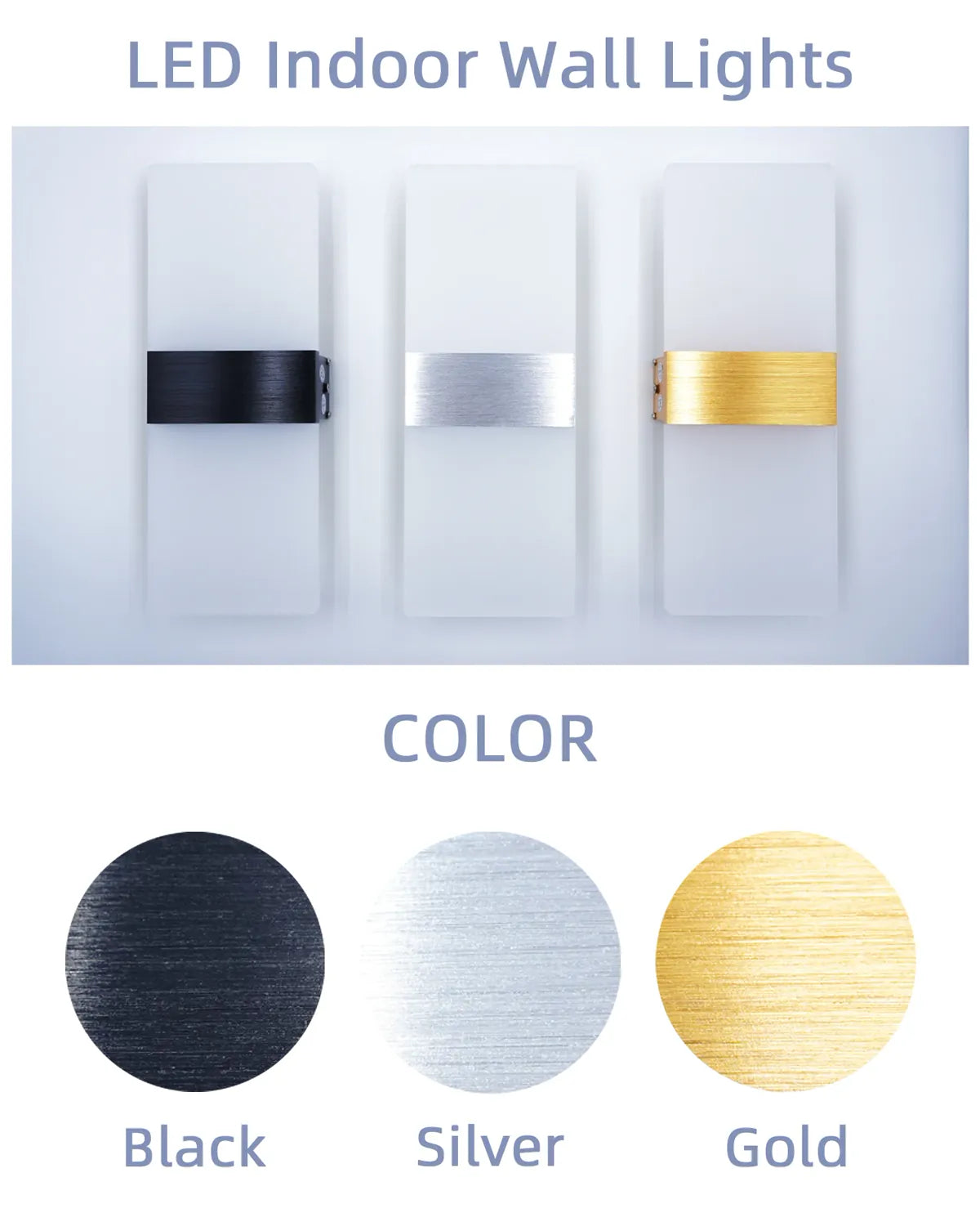 Modern Minimalist LED Wall Light - Rectangular Acrylic & Aluminum, 12W, Indoor Sconce for Bedroom