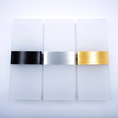 Modern Minimalist LED Wall Light - Rectangular Acrylic & Aluminum, 12W, Indoor Sconce for Bedroom