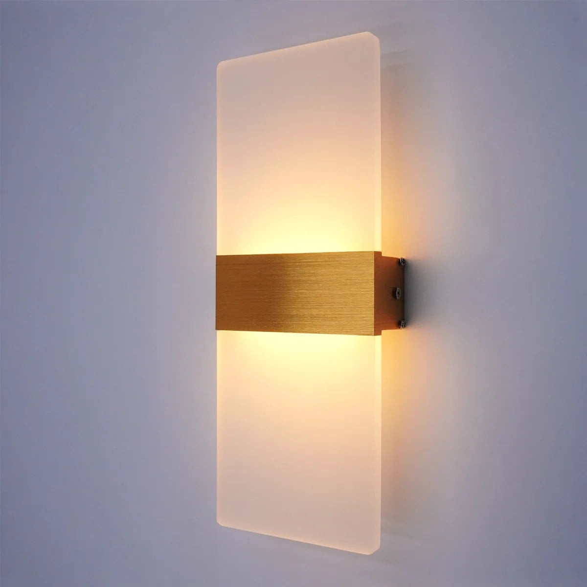 Modern Minimalist LED Wall Light - Rectangular Acrylic & Aluminum, 12W, Indoor Sconce for Bedroom