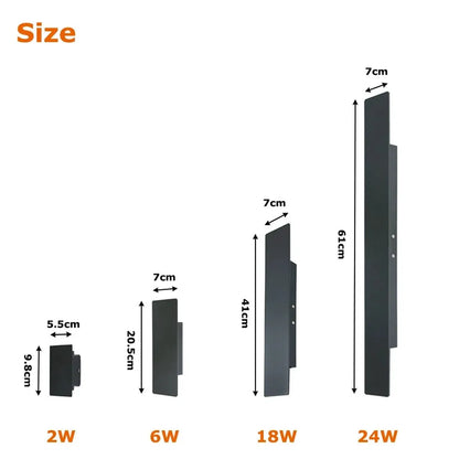 Moderne, wasserdichte LED-Außenwandleuchte aus Aluminium mit Auf- und Abwärtsbeleuchtung