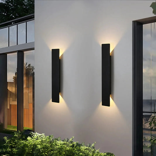 Modern Outdoor Wall Light Aluminum LED Waterproof Up Lower Lighting