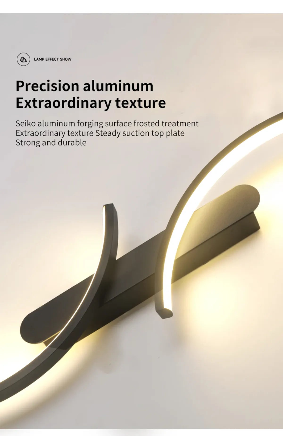 S Shape Light Feature Modern S-Shaped Dual-Arc LED Wall Light - Black Moonlight Design, 3-Co ...