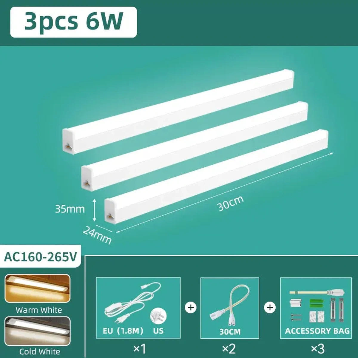 Moisture-Proof Under Cabinet LED Light Bar - Waterproof Dustproof, Super Bright