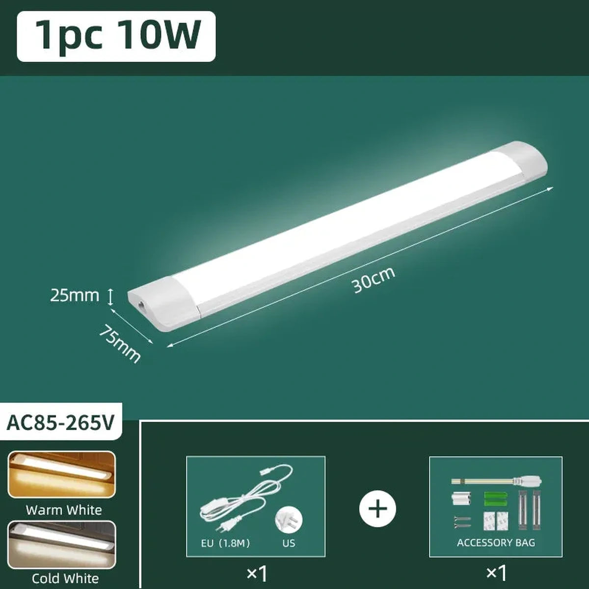 Moisture-Proof Under Cabinet LED Light Bar - Waterproof Dustproof, Super Bright