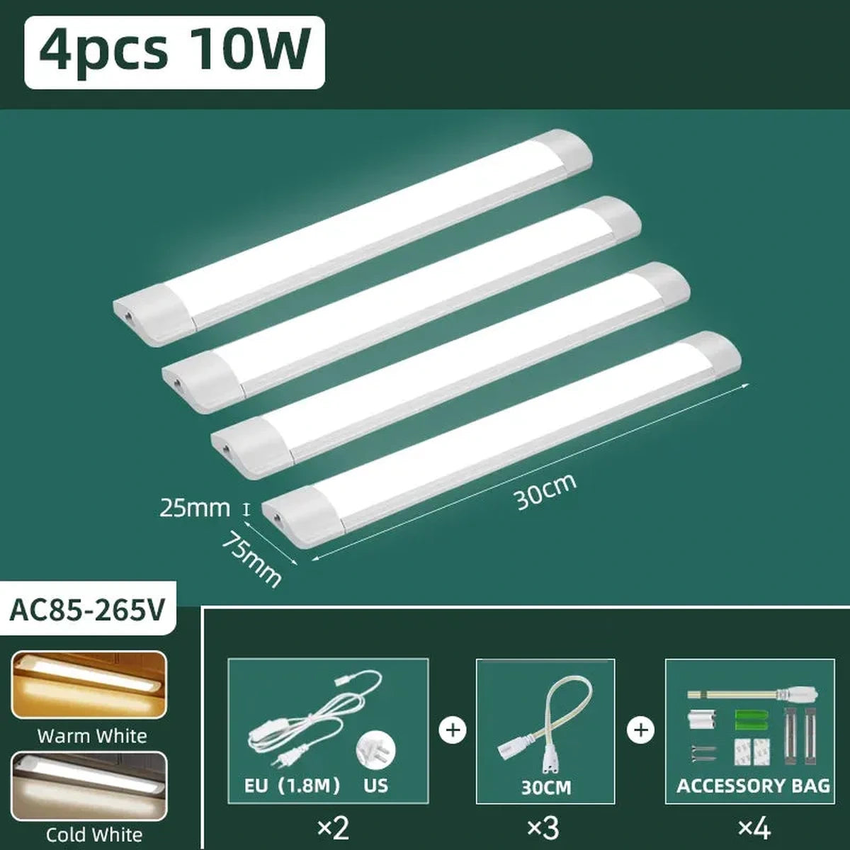 Moisture-Proof Under Cabinet LED Light Bar - Waterproof Dustproof, Super Bright