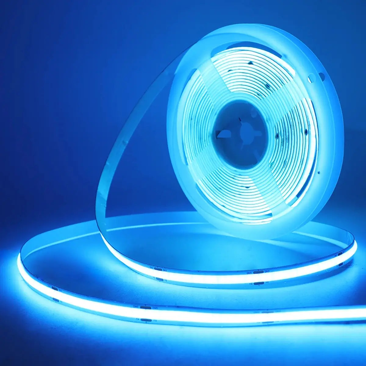 Motion Sensor COB LED Strip Light - Battery-Powered, 320 LEDs/m, Multi-Color, 3mm/5mm/8mm
