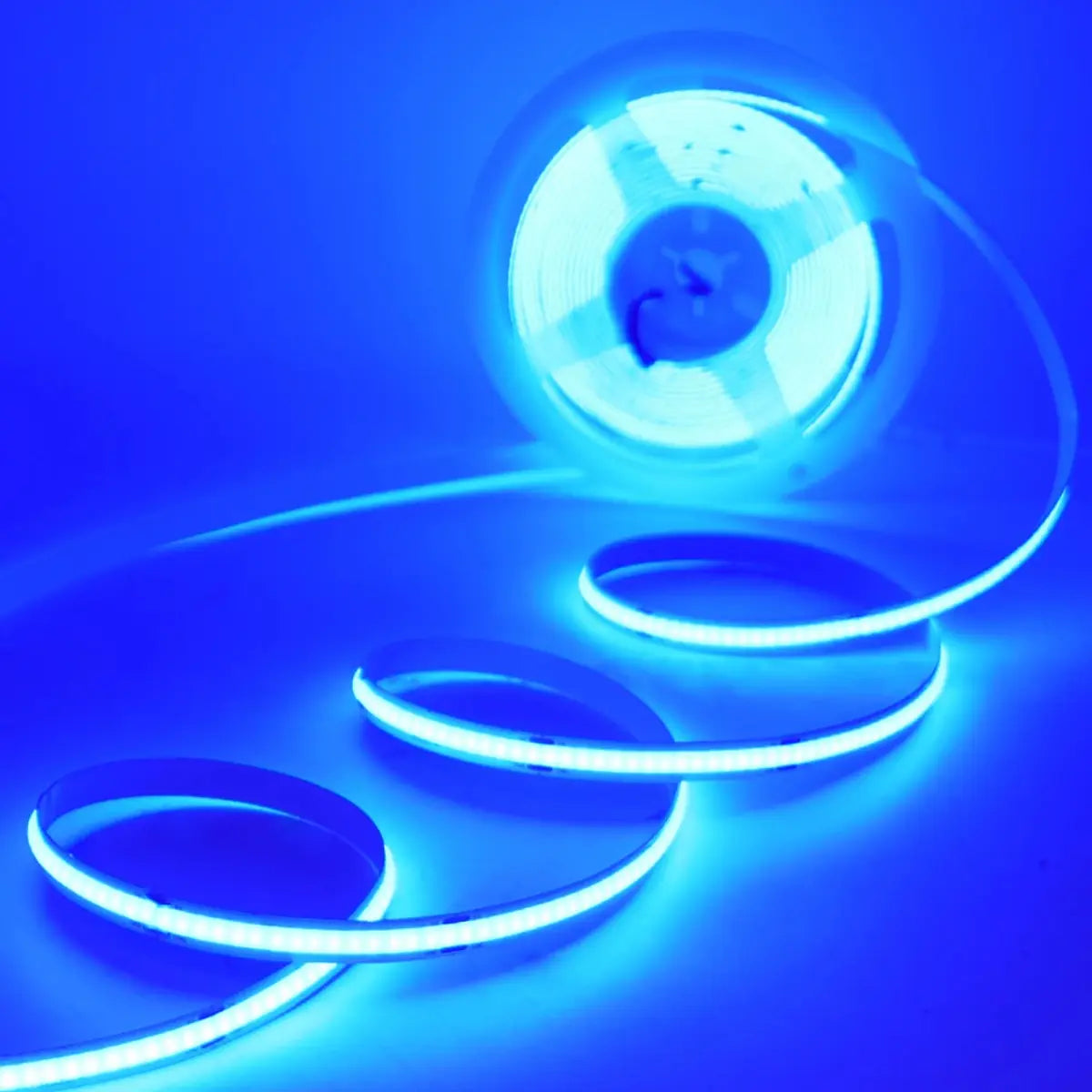 Motion Sensor COB LED Strip Light - Battery-Powered, 320 LEDs/m, Multi-Color, 3mm/5mm/8mm