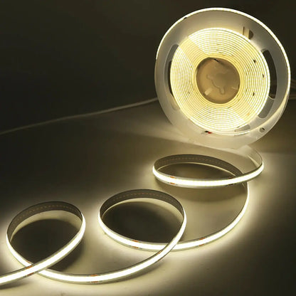 Motion Sensor COB LED Strip Light - Battery-Powered, 320 LEDs/m, Multi-Color, 3mm/5mm/8mm