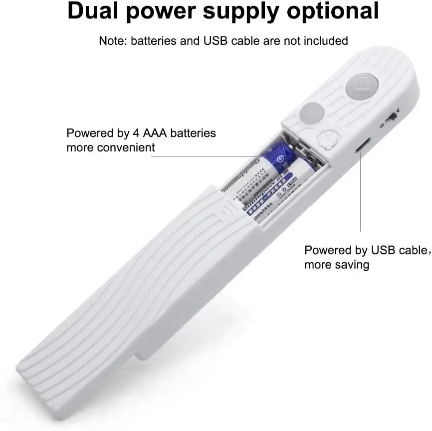 Motion Sensor COB LED Strip Light - Battery-Powered, 320 LEDs/m, Multi-Color, 3mm/5mm/8mm