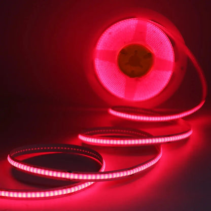 Motion Sensor COB LED Strip Light - Battery-Powered, 320 LEDs/m, Multi-Color, 3mm/5mm/8mm