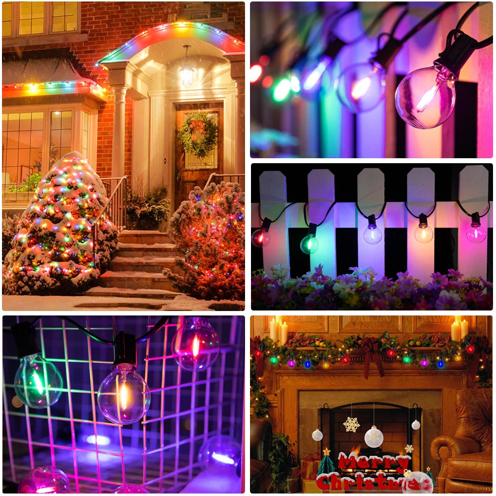 Multicolor G40 Outdoor String Lights 110V Led String Light Waterproof Connectable - Lumaz