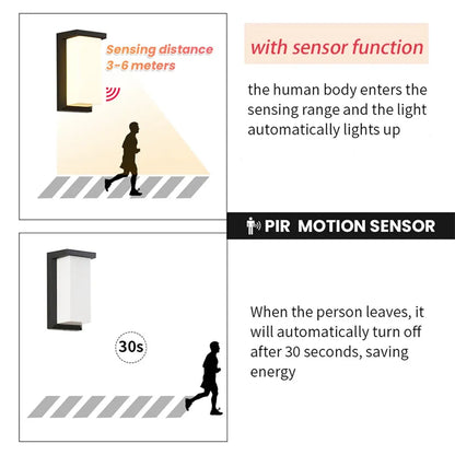 Multiple Styles Motion-Sensor LED Outdoor Wall Light for Porch & Garden