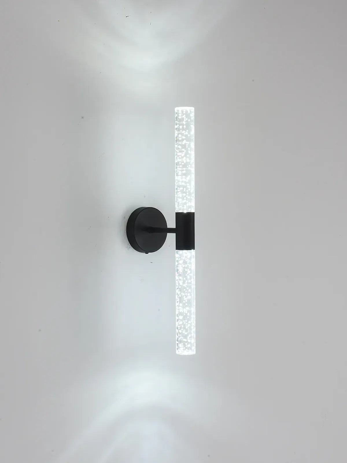 LED-Wandleuchte Nordic Crystal Bubble Rod – Aluminiumsockel, nach oben und unten gerichtete Beleuchtung, Schwarz/Gold