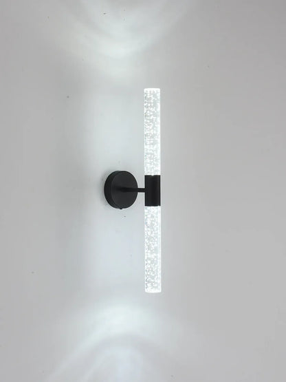 LED-Wandleuchte Nordic Crystal Bubble Rod – Aluminiumsockel, nach oben und unten gerichtete Beleuchtung, Schwarz/Gold