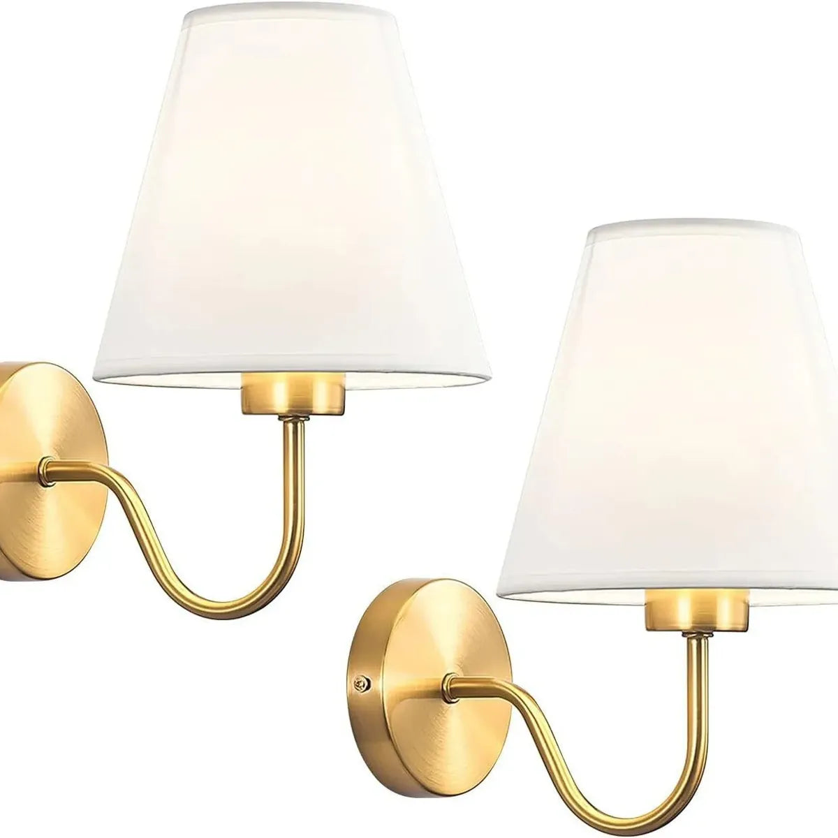 Nordische Stoffwandleuchte – Modernes Design aus Eisen und Stoff, E26/E27-Leuchtmittel, eleganter Schwanenhals, Festanschluss