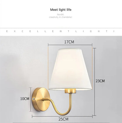Nordische Stoffwandleuchte – Modernes Design aus Eisen und Stoff, E26/E27-Leuchtmittel, eleganter Schwanenhals, Festanschluss
