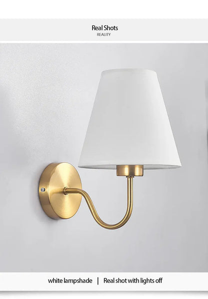 Nordische Stoffwandleuchte – Modernes Design aus Eisen und Stoff, E26/E27-Leuchtmittel, eleganter Schwanenhals, Festanschluss