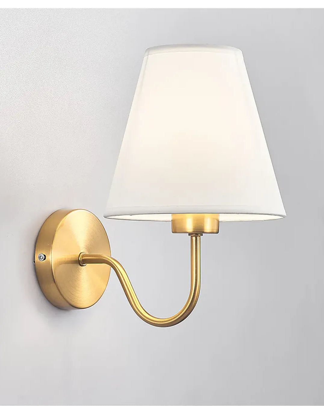 Nordische Stoffwandleuchte – Modernes Design aus Eisen und Stoff, E26/E27-Leuchtmittel, eleganter Schwanenhals, Festanschluss