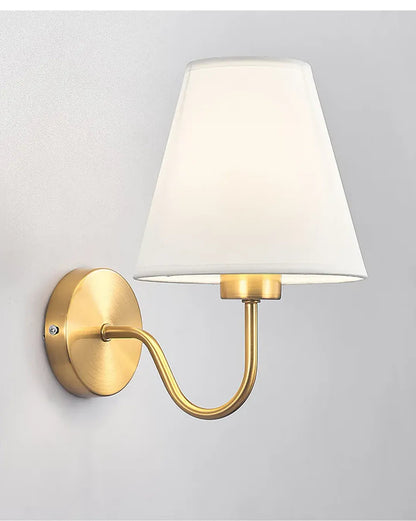 Nordische Stoffwandleuchte – Modernes Design aus Eisen und Stoff, E26/E27-Leuchtmittel, eleganter Schwanenhals, Festanschluss