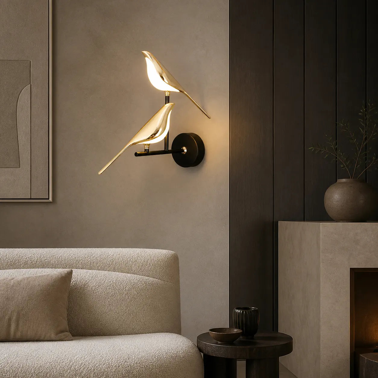 Applique murale LED Oiseau d'or nordique - Angle réglable, design créatif