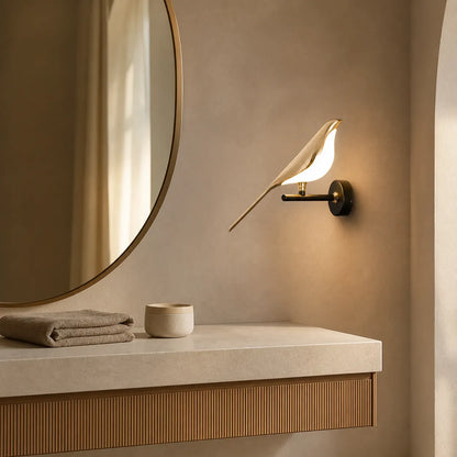 Applique murale LED Oiseau d'or nordique - Angle réglable, design créatif