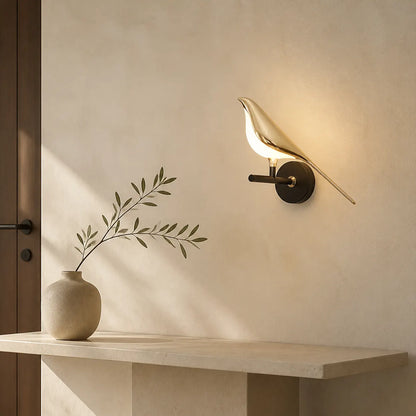 Applique murale LED Oiseau d'or nordique - Angle réglable, design créatif