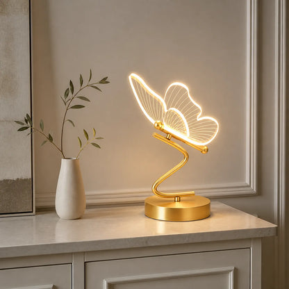 Nordische LED-Tischleuchte „Goldener Schmetterling“ – Dreifarbig, für Nachttisch und Schreibtisch