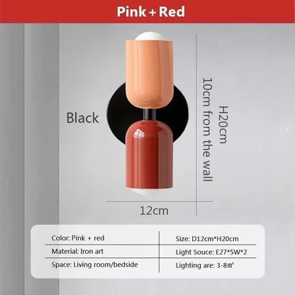 Nordic LED Wall Lamps Modern Minimalist Cream Double Head Lights For Bedroom Bedside